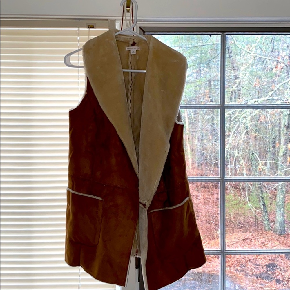 Suede fur vest
